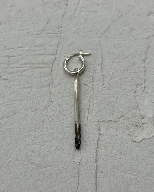 Burnt match mono earring